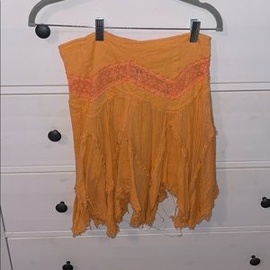 Orange free people skirt